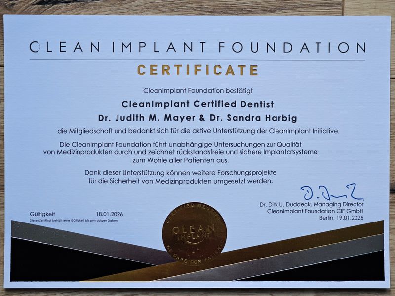 CleanImplant Certified Dentist / SDS Swiss Dental Solutions 2026