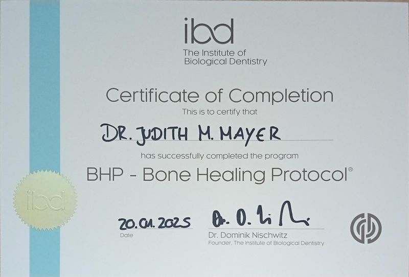 Institute of Biological Dentistry / Bone Healing Protocol – Dr. J. M. Mayer